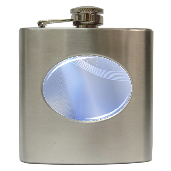 Blue Star Background Hip Flask (6 oz)