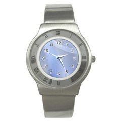 Blue Star Background Stainless Steel Watch