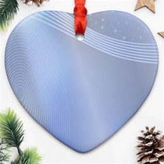 Blue Star Background Heart Ornament (two Sides)