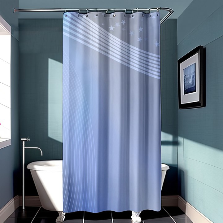 Blue Star Background Shower Curtain 36  x 72  (Stall) 