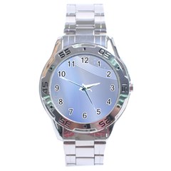 Blue Star Background Stainless Steel Analogue Watch