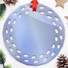 Blue Star Background Ornament (round Filigree)