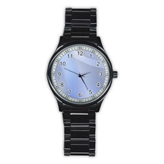 Blue Star Background Stainless Steel Round Watch