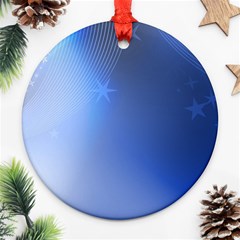 Blue Star Background Ornament (round)