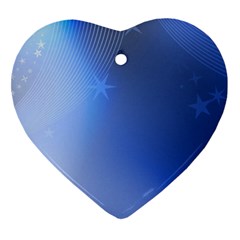 Blue Star Background Ornament (heart) by Amaryn4rt