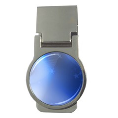 Blue Star Background Money Clips (round) 