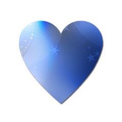 Blue Star Background Heart Magnet