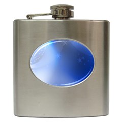 Blue Star Background Hip Flask (6 Oz)