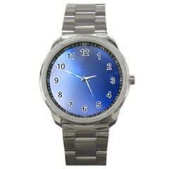 Blue Star Background Sport Metal Watch