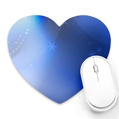 Blue Star Background Heart Mousepads by Amaryn4rt