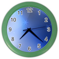 Blue Star Background Color Wall Clocks