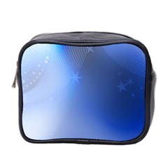 Blue Star Background Mini Toiletries Bag 2-side