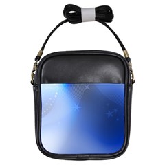 Blue Star Background Girls Sling Bags