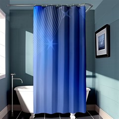 Blue Star Background Shower Curtain 36  X 72  (stall) 