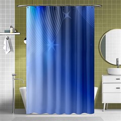 Blue Star Background Shower Curtain 48  X 72  (small) 