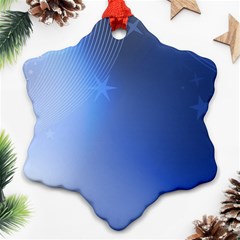 Blue Star Background Snowflake Ornament (two Sides)