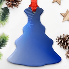 Blue Star Background Christmas Tree Ornament (two Sides)