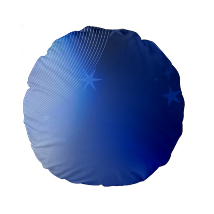 Blue Star Background Standard 15  Premium Round Cushions