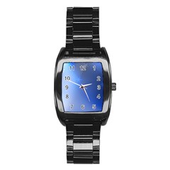 Blue Star Background Stainless Steel Barrel Watch