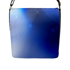 Blue Star Background Flap Messenger Bag (l) 