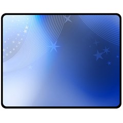 Blue Star Background Double Sided Fleece Blanket (medium) 