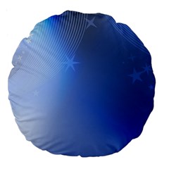 Blue Star Background Large 18  Premium Flano Round Cushions