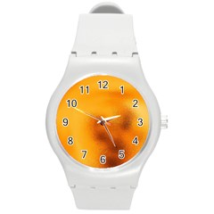 Blurred Glass Effect Round Plastic Sport Watch (m)