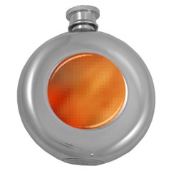 Bright Tech Background Round Hip Flask (5 Oz)