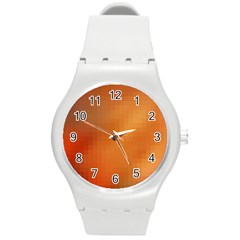 Bright Tech Background Round Plastic Sport Watch (m)