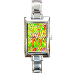 Cheerful Phantasmagoric Pattern Rectangle Italian Charm Watch