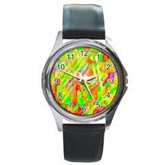 Cheerful Phantasmagoric Pattern Round Metal Watch