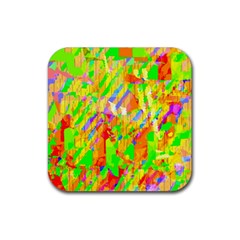 Cheerful Phantasmagoric Pattern Rubber Coaster (square) 