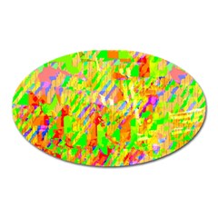 Cheerful Phantasmagoric Pattern Oval Magnet