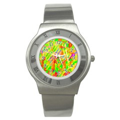 Cheerful Phantasmagoric Pattern Stainless Steel Watch