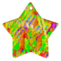 Cheerful Phantasmagoric Pattern Star Ornament (two Sides) by Amaryn4rt