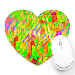 Cheerful Phantasmagoric Pattern Heart Mousepads by Amaryn4rt