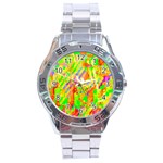 Cheerful Phantasmagoric Pattern Stainless Steel Analogue Watch Front