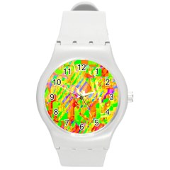 Cheerful Phantasmagoric Pattern Round Plastic Sport Watch (m)