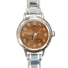 Circuit Board Round Italian Charm Watch