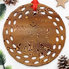 Circuit Board Round Filigree Ornament (two Sides)