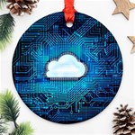 Circuit Computer Chip Cloud Security Ornament (Round) Front