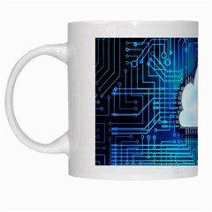 Circuit Computer Chip Cloud Security White Mugs by Amaryn4rt