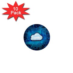 Circuit Computer Chip Cloud Security 1  Mini Magnet (10 Pack)  by Amaryn4rt