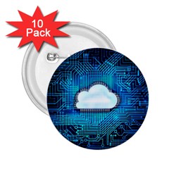 Circuit Computer Chip Cloud Security 2 25  Buttons (10 Pack)  by Amaryn4rt