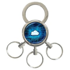 Circuit Computer Chip Cloud Security 3-ring Key Chains