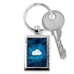 Circuit Computer Chip Cloud Security Key Chains (rectangle) 