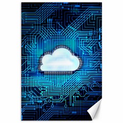 Circuit Computer Chip Cloud Security Canvas 12  X 18  