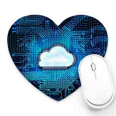 Circuit Computer Chip Cloud Security Heart Mousepads by Amaryn4rt