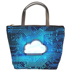 Circuit Computer Chip Cloud Security Bucket Bags by Amaryn4rt