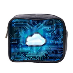 Circuit Computer Chip Cloud Security Mini Toiletries Bag 2-side by Amaryn4rt